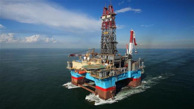 An offshore oil platform in southern Iran